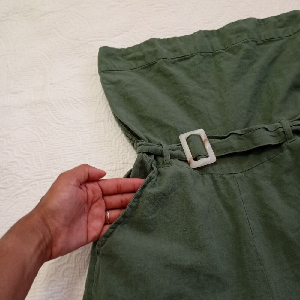 Sim y Sam Long Strapless Jumpsuit Size XS Olive Green Color - Picture 5 of 14